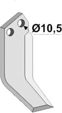 Technische Zeichnung: Industriehof® Fräsmesser links/rechts 157 x 50 x 6 mm, Bohrung 10,5 mm, für Pasquali