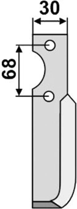 Technische Zeichnung: Industriehof® Fräsmesser links/rechts 164 x 30 x 4 mm, Bohrung 9 mm, für Benassi