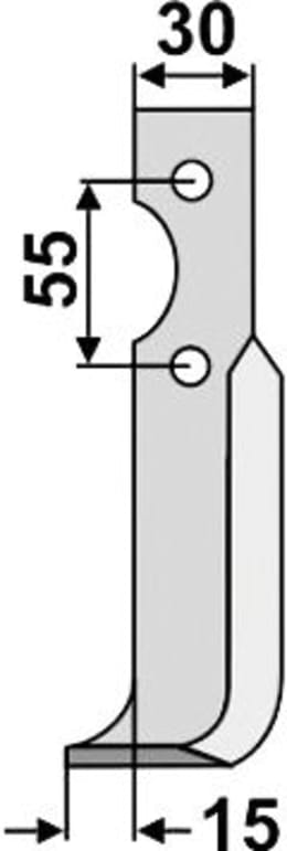 Technische Zeichnung: Industriehof® Fräsmesser links/rechts 185 x 30 x 6 mm, Bohrung 8,5 mm, für Carraro Antonio