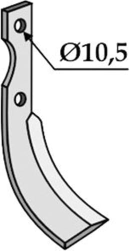 Technische Zeichnung: Industriehof® Fräsmesser links/rechts 190 x 30 x 6 mm, Bohrung 10,5 mm, für B.C.S. Bertolini