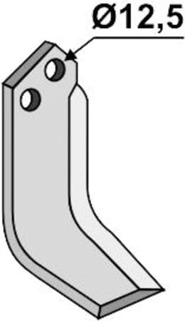 Technische Zeichnung: Industriehof® Fräsmesser links/rechts 160 x 130 x 6 mm, Bohrung 12,5 mm, für Agritalia, Carraro