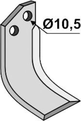 Technische Zeichnung: Industriehof® Fräsmesser links/rechts 155 x 82 x 6 mm, Bohrung 10,5 mm, für Bertolini