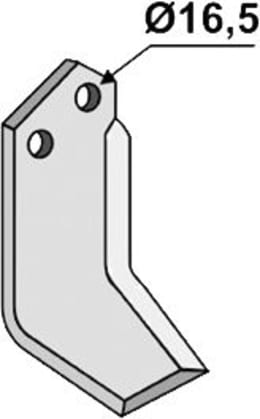Technische Zeichnung: Industriehof® Fräsmesser links/rechts 185 x 90 x 8 mm, Bohrung 16,5 mm, für Howard