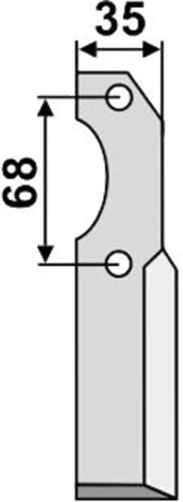 Technische Zeichnung: Industriehof® Fräsmesser links/rechts 183 x 60 x 5 mm, Bohrung 9 mm, für Barbieri, Benassi