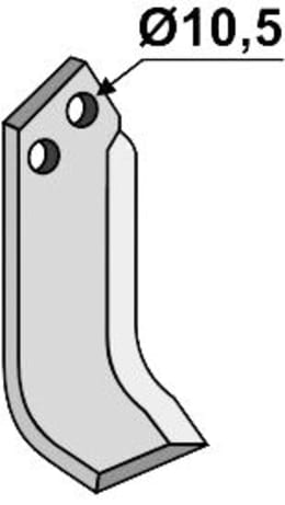 Technische Zeichnung: Industriehof® Fräsmesser links/rechts 180 x 50 x 6 mm, Bohrung 10,5 mm, für Brumital-Agris