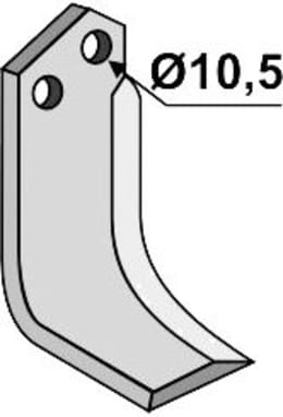 Technische Zeichnung: Industriehof® Fräsmesser links/rechts 120 x 50 x 5 mm, Bohrung 10,5 mm, für Comeb