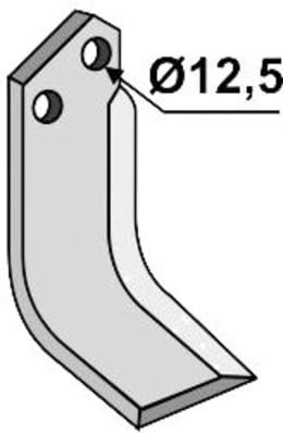 Technische Zeichnung: Industriehof® Fräsmesser links/rechts 185 x 70 x 6 mm, Bohrung 12,5 mm, für Breviglieri, Valpadana
