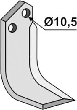 Technische Zeichnung: Industriehof® Fräsmesser links/rechts 170 x 50 x 6 mm, Bohrung 10,5 mm, für Nibbi Bruno