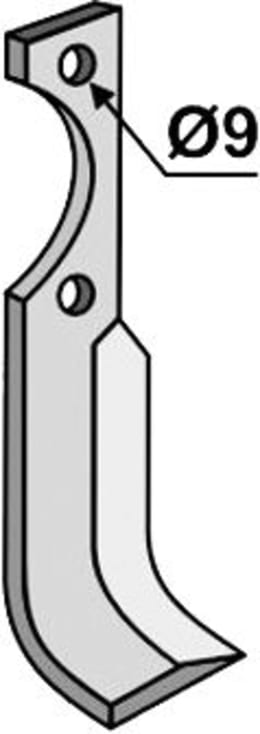 Technische Zeichnung: Industriehof® Fräsmesser links/rechts 160 x 28 x 4 mm, Bohrung 9 mm, für Agria, Schneider
