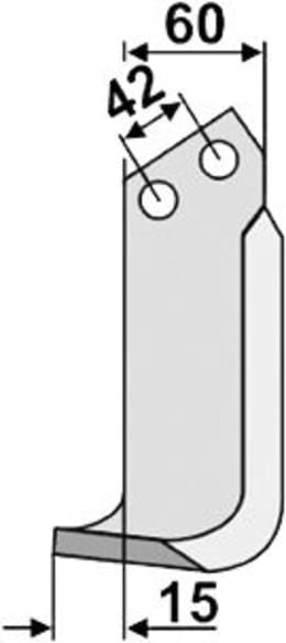 Technische Zeichnung: Industriehof® Fräsmesser links/rechts 170 x 60 x 6 mm, Bohrung 12,5 mm, für Sicma