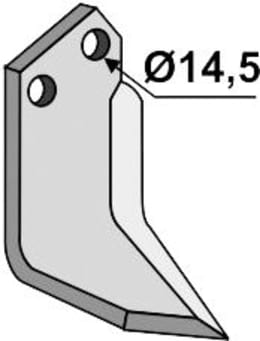 Technische Zeichnung: Industriehof® Fräsmesser links/rechts 180 x 80 x 7 mm, Bohrung 14,5 mm, für Celli