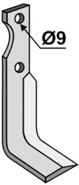 Technische Zeichnung: Industriehof® Fräsmesser links/rechts 174 x 52 x 5 mm, Bohrung 9 mm, für Barbieri
