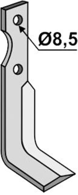 Technische Zeichnung: Industriehof® Fräsmesser links/rechts 183 x 30 x 6 mm, Bohrung 8,5 mm, für Carraro Antonio