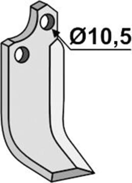 Technische Zeichnung: Industriehof® Fräsmesser links/rechts 174 x 60 x 5 mm, Bohrung 10,5 mm, für Maschio