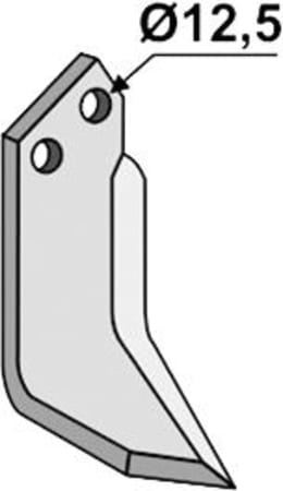 Technische Zeichnung: Industriehof® Fräsmesser links/rechts 180 x 60 x 6 mm, Bohrung 12,5 mm, für Muratori, Sovema