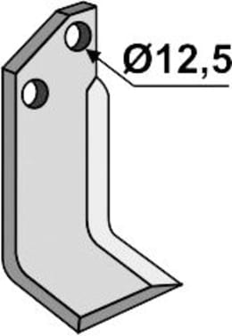Technische Zeichnung: Industriehof® Fräsmesser links/rechts 155 x 60 x 6 mm, Bohrung 12,5 mm, für Breviglieri