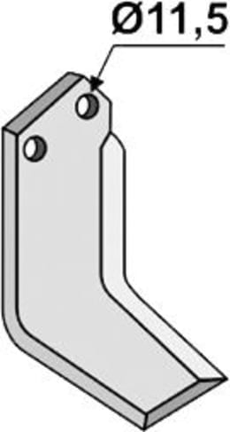 Technische Zeichnung: Industriehof® Fräsmesser links/rechts 170 x 75 x 6 mm, Bohrung 11,5 mm, für Kuhn