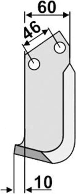 Technische Zeichnung: Industriehof® Fräsmesser links/rechts 180 x 60 x 6 mm, Bohrung 12,5 mm, für Muratori, Sovema