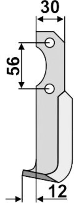 Technische Zeichnung: Industriehof® Fräsmesser links/rechts 170 x 72 x 6 mm, Bohrung 9 mm, für Bertolini