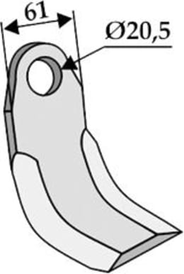 Technische Zeichnung: Industriehof® Fräsmesser 120 x 61 x 8 mm, Bohrung 20,5 mm, für Perfect, Tünnissen & Stocks
