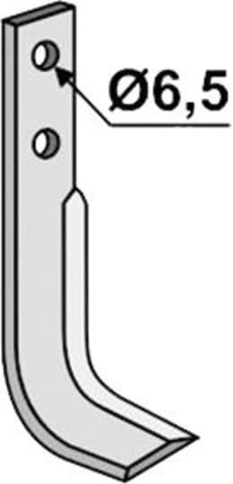 Technische Zeichnung: Industriehof® Fräsmesser links/rechts 150 x 30 x 5 mm, Bohrung 6,5 mm, für Holder