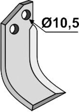 Technische Zeichnung: Industriehof® Fräsmesser links/rechts 130 x 50 x 6 mm, Bohrung 10,5 mm, für Badalini