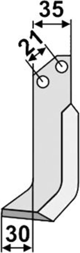 Technische Zeichnung: Industriehof® Fräsmesser links/rechts 140 x 35 x 6 mm, Bohrung 9 mm, für Grillo