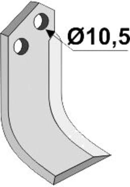 Technische Zeichnung: Industriehof® Fräsmesser links/rechts 135 x 50 x 5 mm, Bohrung 10,5 mm, für Comeb