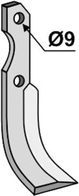 Technische Zeichnung: Industriehof® Fräsmesser links/rechts 183 x 60 x 5 mm, Bohrung 9 mm, für Barbieri, Benassi