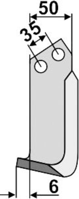 Technische Zeichnung: Industriehof® Fräsmesser links/rechts 133 x 50 x 6 mm, Bohrung 10,5 mm, für Breviglieri, M.E.A.A.T.