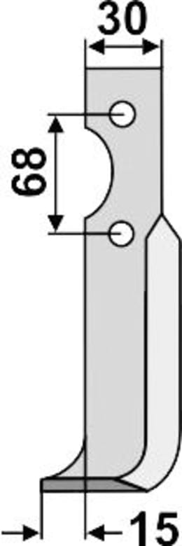 Technische Zeichnung: Industriehof® Fräsmesser links/rechts 173 x 30 x 5 mm, Bohrung 9 mm, für Benassi