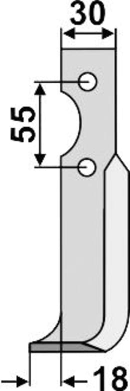 Technische Zeichnung: Industriehof® Fräsmesser links/rechts 170 x 30 x 6 mm, Bohrung 8,5 mm, für B.C.S.
