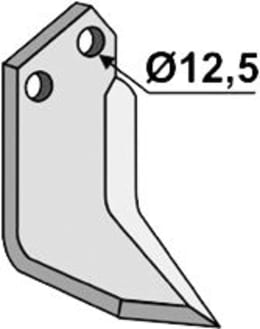 Technische Zeichnung: Industriehof® Fräsmesser links/rechts 182 x 70 x 7 mm, Bohrung 12,5 mm, gewinkelt, für Pegoraro