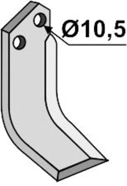 Technische Zeichnung: Industriehof® Fräsmesser links/rechts 130 x 50 x 6 mm, Bohrung 10,5 mm, für Breviglieri