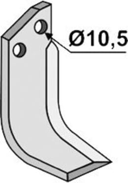 Technische Zeichnung: Industriehof® Fräsmesser links/rechts 140 x 50 x 6 mm, Bohrung 10,5 mm, für Pegoraro