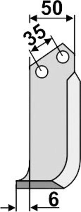 Technische Zeichnung: Industriehof® Fräsmesser links/rechts 130 x 50 x 6 mm, Bohrung 10,5 mm, für Breviglieri