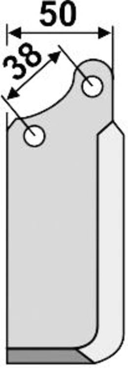 Technische Zeichnung: Industriehof® Fräsmesser links/rechts 155 x 60 x 5 mm, Bohrung 8,5 mm, für Agria, Tielbürger