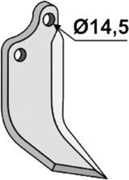 Technische Zeichnung: Industriehof® Fräsmesser links/rechts 172 x 80 x 7 mm, Bohrung 14,5 mm, für Sicma