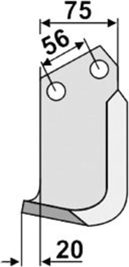 Technische Zeichnung: Industriehof® Fräsmesser links/rechts 170 x 75 x 6 mm, Bohrung 12,5 mm, für Holder