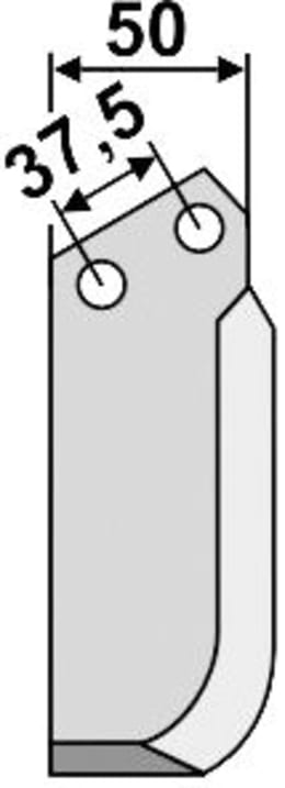 Technische Zeichnung: Industriehof® Fräsmesser links/rechts 180 x 50 x 6 mm, Bohrung 10,5 mm, für Brumital-Agris