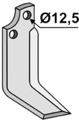 Technische Zeichnung: Industriehof® Fräsmesser links/rechts 187 x 70 x 6 mm, Bohrung 12,5 mm, für Maschio