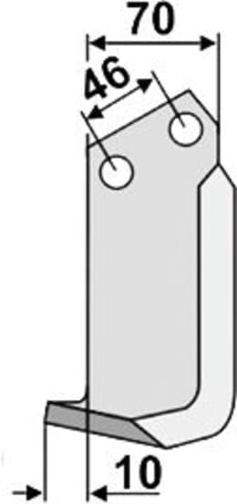 Technische Zeichnung: Industriehof® Fräsmesser links/rechts 175 x 70 x 7 mm, Bohrung 14,5 mm, für Muratori, Sovema
