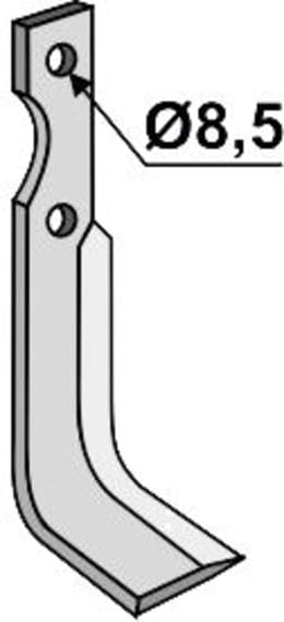 Technische Zeichnung: Industriehof® Fräsmesser links/rechts 170 x 30 x 6 mm, Bohrung 8,5 mm, für B.C.S.