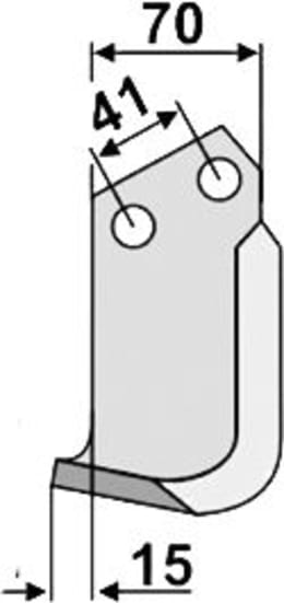 Technische Zeichnung: Industriehof® Fräsmesser links/rechts 158 x 70 x 6 mm, Bohrung 12,5 mm, für Ompi