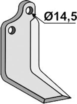 Technische Zeichnung: Industriehof® Fräsmesser links/rechts 175 x 80 x 7 mm, Bohrung 14,5 mm, für Maschio, Sicma