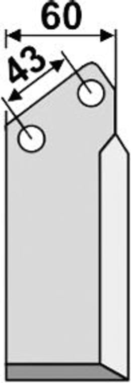 Technische Zeichnung: Industriehof® Fräsmesser links/rechts 185 x 100 x 6 mm, Bohrung 12 mm, für Agria