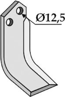 Technische Zeichnung: Industriehof® Fräsmesser links/rechts 182 x 60 x 5 mm, Bohrung 12,5 mm, für Maschio