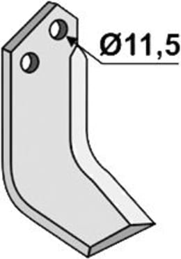 Technische Zeichnung: Industriehof® Fräsmesser links/rechts 175 x 75 x 6 mm, Bohrung 11,5 mm, für Howard