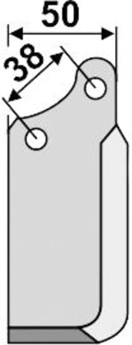 Technische Zeichnung: Industriehof® Fräsmesser links/rechts 135 x 60 x 5 mm, Bohrung 8,5 mm, für Agria