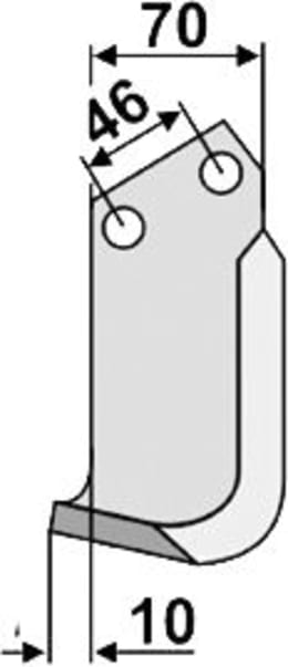 Technische Zeichnung: Industriehof® Fräsmesser links/rechts 163 x 70 x 7 mm, Bohrung 12,5 mm, für Muratori